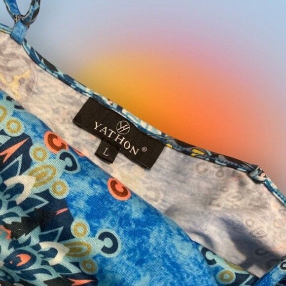 SALE✨ Blue A-Line Spaghetti Strap Sling Summer Casual Dress w/ Pockets - Size L - Picture 3 of 9